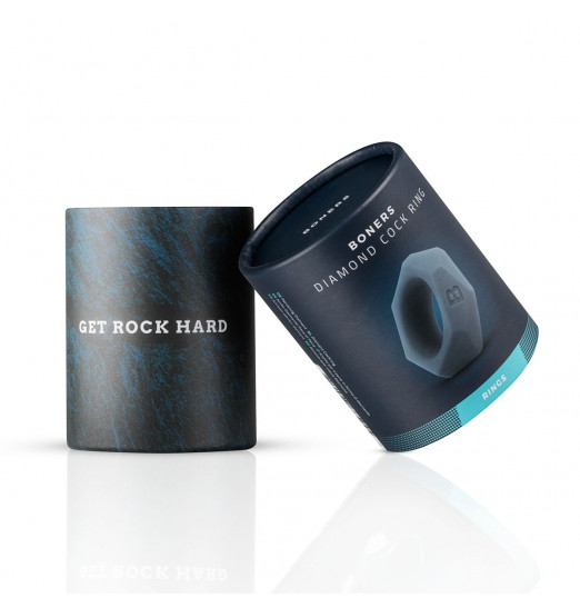 Темно-серое эрекционное кольцо в виде гайки