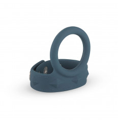 Темно-серое эрекционное кольцо с утяжкой для мошонки - размер L