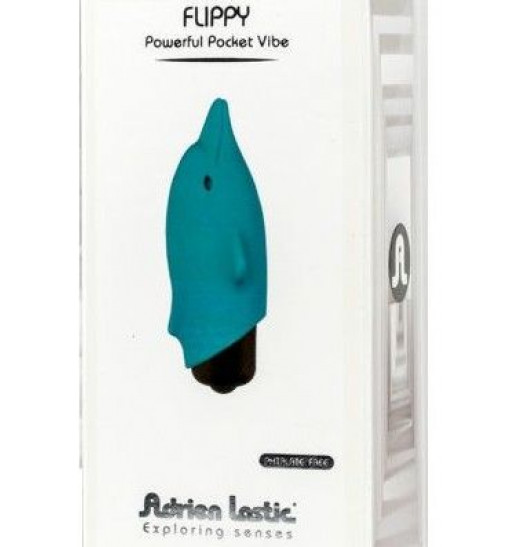 Голубой вибростимулятор-дельфин Lastic Pocket Dolphin - 7,5 см.
