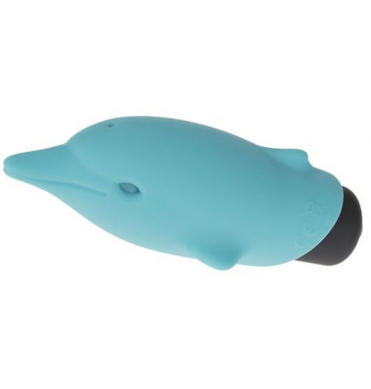 Голубой вибростимулятор-дельфин Lastic Pocket Dolphin - 7,5 см.