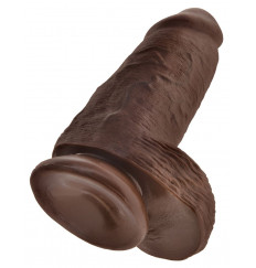 Коричневый фаллоимитатор на присоске Chubby - 22,9 см.
