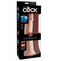 Телесный фаллоимитатор на присоске 9  Triple Density Cock - 26,7 см.