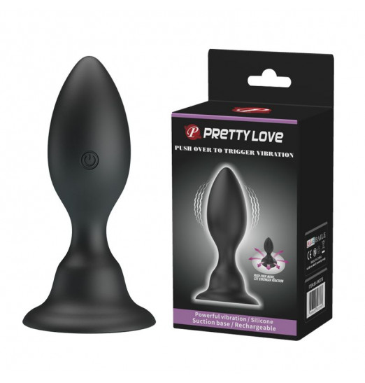 Черная анальная пробка с вибрацией Trigger Vibration - 10,8 см.