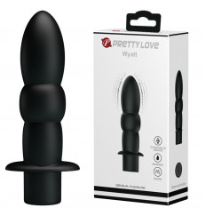 Черный анальный вибромассажер Wyatt - 11,5 см.