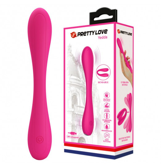Розовый гнущийся водонепроницаемый вибратор Yedda - 17 см. Розовый гнущийся водонепроницаемый вибратор Yedda - 17 см.