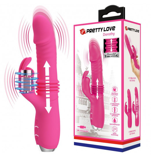 Розовый вибратор Dorothy с функцией поступательных движений - 19,7 см. Розовый вибратор Dorothy с функцией поступательных движений - 19,7 см.