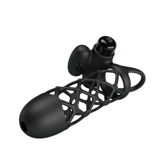 Черная насадка-сетка на пенис Penis Sleeve I - 13,5 см.