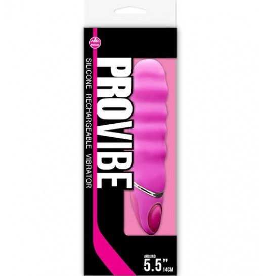 Розовый перезаряжаемый вибратор PROVIBE с волнами на стволе - 14 см. Розовый перезаряжаемый вибратор PROVIBE с волнами на стволе - 14 см.