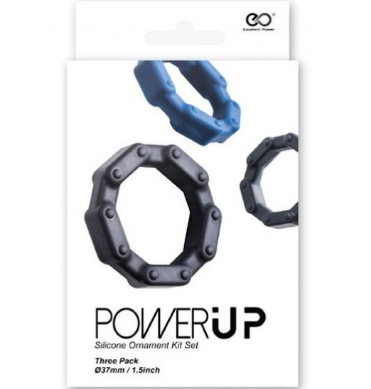 Набор из 3 разноцветных эрекционных колец Power Up