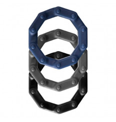 Набор из 3 разноцветных эрекционных колец Power Up