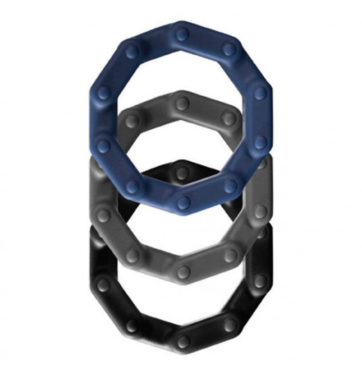 Набор из 3 разноцветных эрекционных колец Power Up