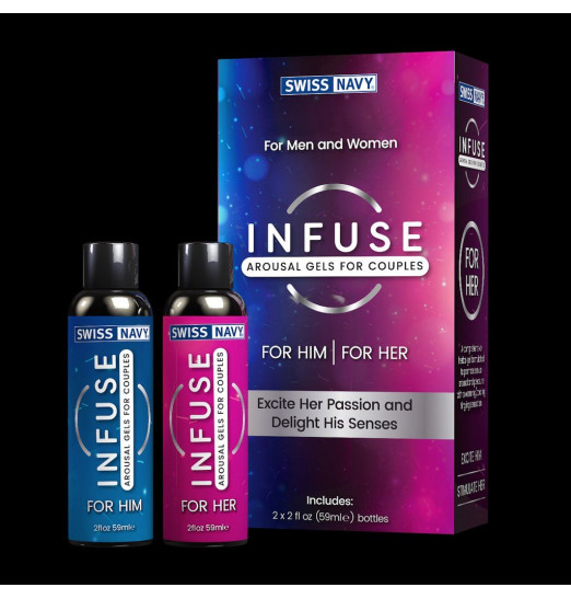 Возбуждающие лубриканты для пар INFUSE Arousal Gels for Couples - 2х59 мл. Возбуждающие лубриканты для пар INFUSE Arousal Gels for Couples - 2х59 мл.