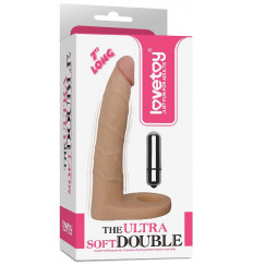 Телесная насадка-вибратор для двойного проникновения - 17 см.