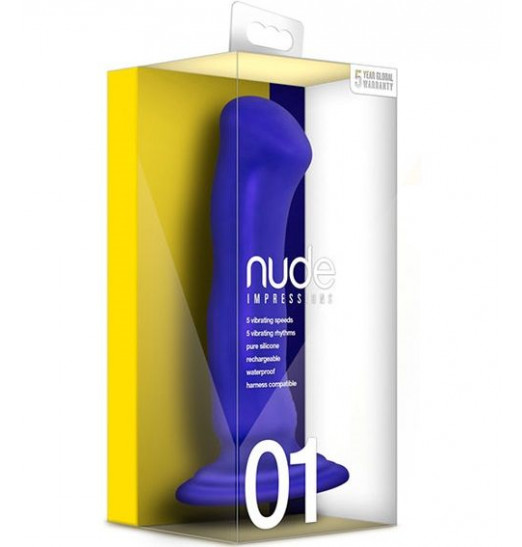 Синий перезаряжаемый вибратор Nude Impressions 01 - 15 см. Синий перезаряжаемый вибратор Nude Impressions 01 - 15 см.
