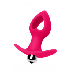 Розовая анальная вибровтулка в форме сердца - 10 см.