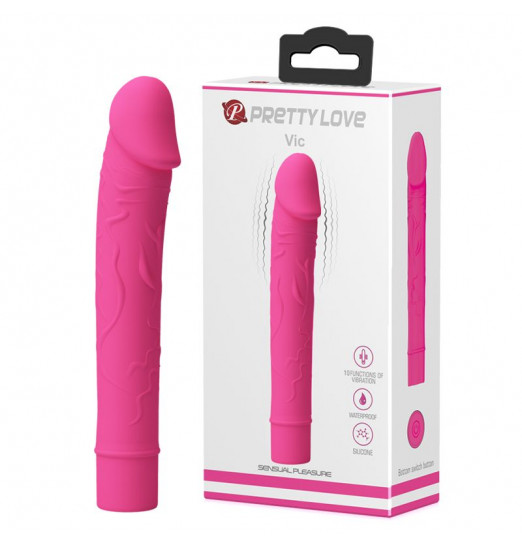 Розовый вибратор Vic с выделенными венками - 15,5 см. Розовый вибратор Vic с выделенными венками - 15,5 см.