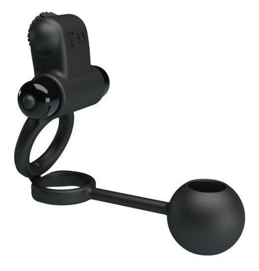 Черное эрекционное виброкольцо Vibrating Penis Sleeve IV