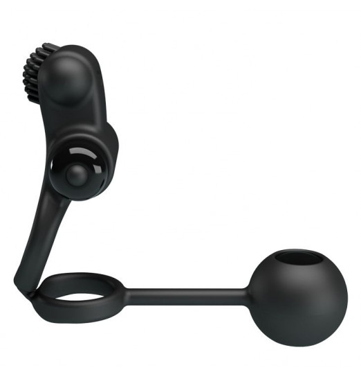 Черное эрекционное виброкольцо Vibrating Penis Sleeve IV