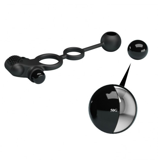 Черное эрекционное виброкольцо Vibrating Penis Sleeve IV