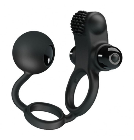 Черное эрекционное виброкольцо Vibrating Penis Sleeve IV