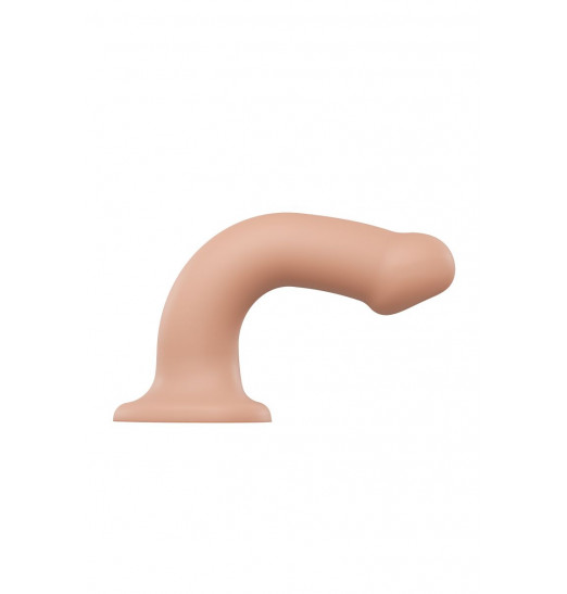 Телесный фаллос на присоске Silicone Bendable Dildo L - 19 см.