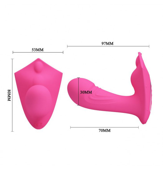 Розовый вибромассажёр Walker с пультом ДУ