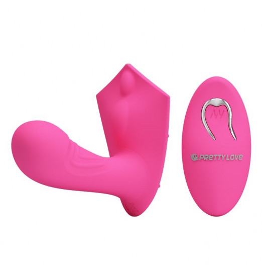 Розовый вибромассажёр Walker с пультом ДУ