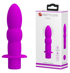 Лиловый анальный вибромассажер Wyatt - 11,5 см.