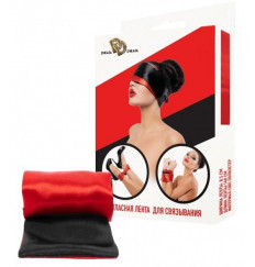 Черно-красная атласная лента для связывания - 1,4 м.