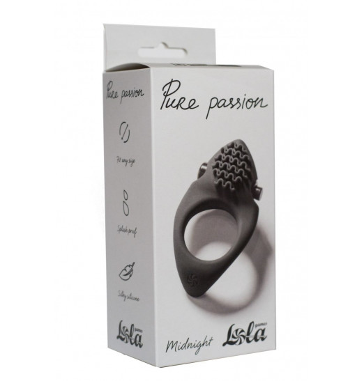 Черное эрекционное виброкольцо Pure Passion Midnight Черное эрекционное виброкольцо Pure Passion Midnight
