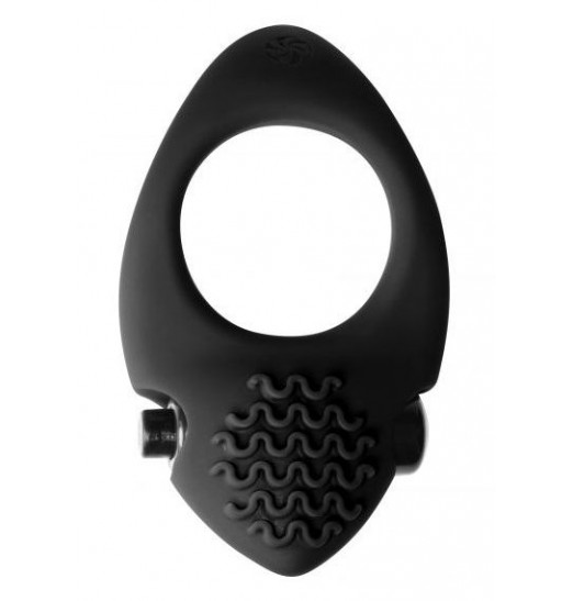 Черное эрекционное виброкольцо Pure Passion Midnight