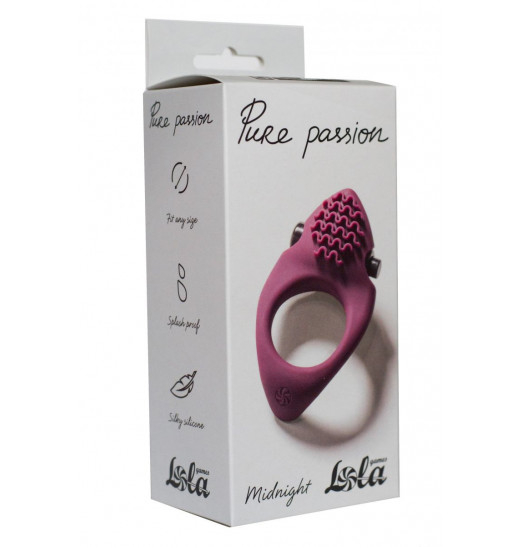 Бордовое эрекционное виброкольцо Pure Passion Midnight