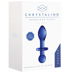 Синяя анальная пробка Chrystalino Rocker - 11,8 см.