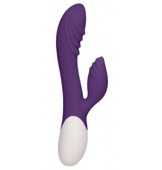 Фиолетовый вибратор-кролик Sunburst с функцией нагрева - 20 см.