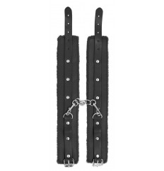 Черные поножи Plush Leather Ankle Cuffs