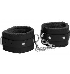 Черные поножи Plush Leather Ankle Cuffs