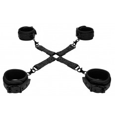 Черные наручники и наножники Luxury Hogtie