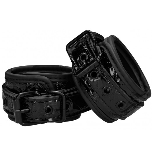 Черные наручники и наножники Luxury Hogtie