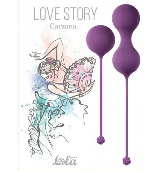 Набор фиолетовых вагинальных шариков Love Story Carmen