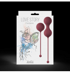 Набор бордовых вагинальных шариков Love Story Carmen