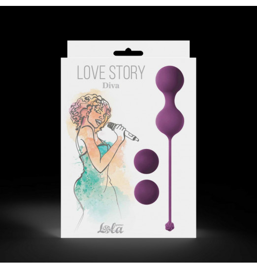 Набор фиолетовых вагинальных шариков Love Story Diva
