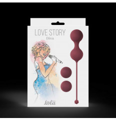 Набор бордовых вагинальных шариков Love Story Diva