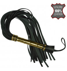 Черная плеть с золотистой ручкой - 63 см.