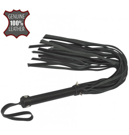 Черная большая многохвостая плеть с шипами - 55 см.