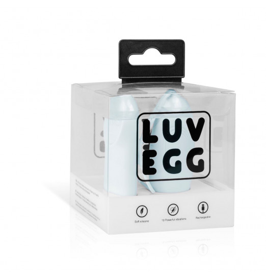 Нежно-голубое виброяйцо LUV EGG с пультом ДУ
