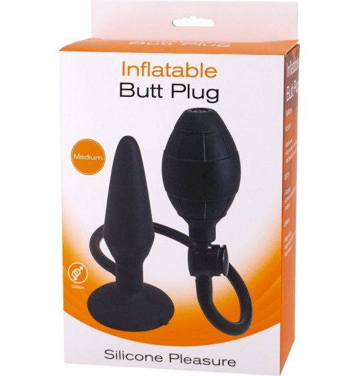 Анальная пробка с функцией расширения Inflatable Butt Plug Medium - 14,2 см.