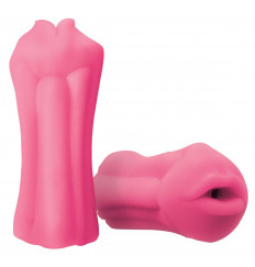 Розовый, светящийся в темноте мастурбатор-ротик BJ