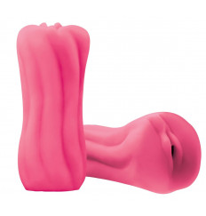 Розовый, светящийся в темноте мастурбатор-вагина из мягкого силикона Yoni