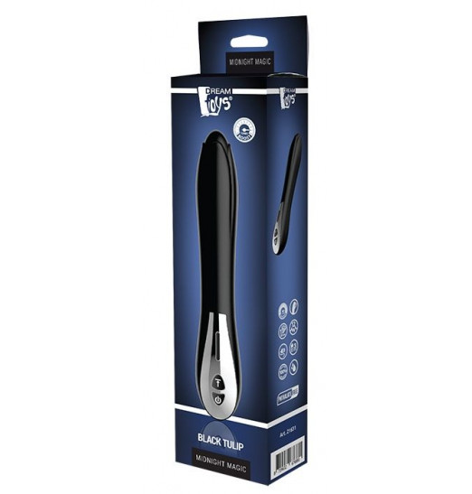 Черный вибромассажер MAGIC BLACK TULIP - 22 см. Черный вибромассажер MAGIC BLACK TULIP - 22 см.