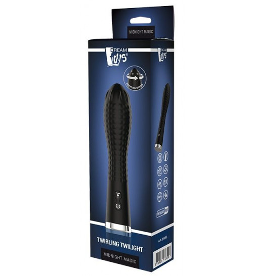 Черный вибромассажер TWIRLING TWILIGHT - 12,5 см. Черный вибромассажер TWIRLING TWILIGHT - 12,5 см.